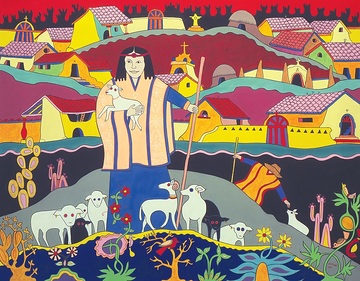 Der Gute Hirte, missio-Kunstkalender 1984 Peru