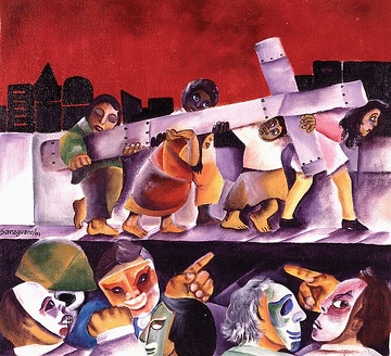 Kreuzweg, missio-Kunstkalender 1996 Ecuador