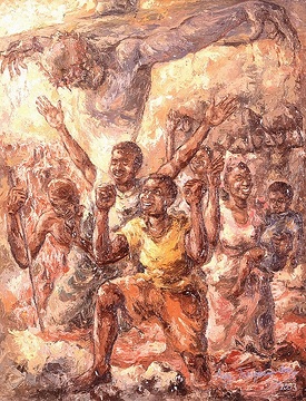 Das Blut der Befreiung, missio-Kunstkalender 1995 Junge Künstler in Afrika